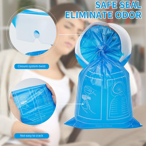 16 Pack Disposable Blue Emesis Bags for Kids, 1000 ml Portable Nausea Bags for Pregnant Women, Leak Resistant Design