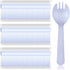 Tioncy 150 Pcs Disposable Plastic Sporks, Individually Wrapped 2 in 1 Fork and Spoon Set for Parties