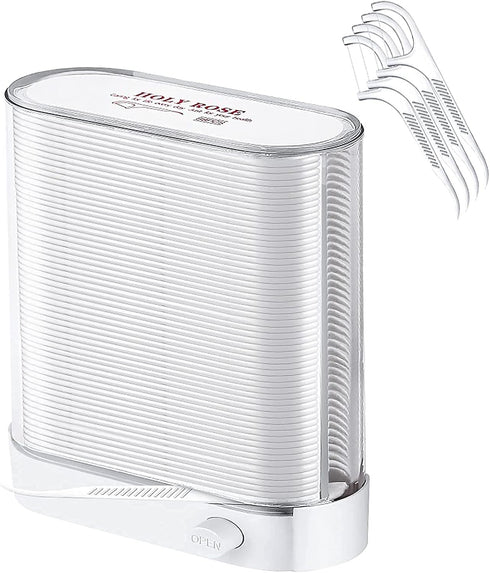 Holy Rose Dental Floss Picks Dispenser, Automatic Pop-Up Case with 88 Count Flossers for Clean Teeth Care