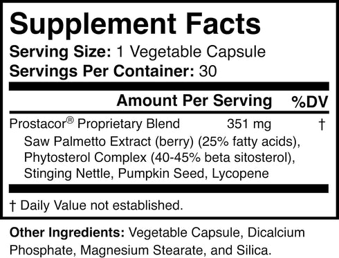 Natural Prostate Support Supplement - Vegan, Gluten-Free, Non-GMO