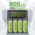 AA Rechargeable Batteries 800mAh Ni-MH Double A 1.2V High Capacity Precharged Solar Batteries for Garden Lights, Pathway Lights, Landscape Outdoor Solar lights, Pack of 12