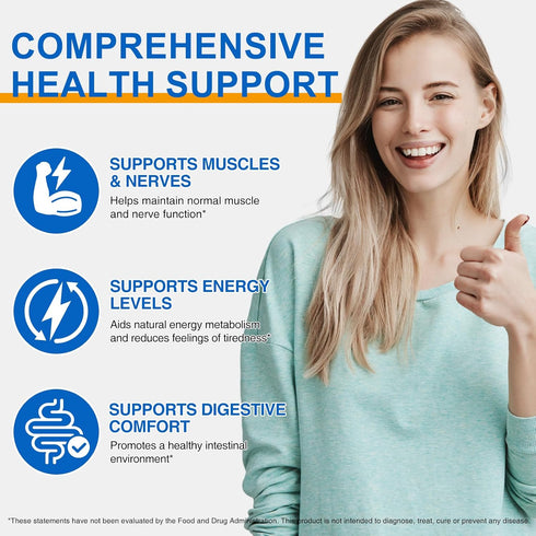 YIEEGCM 8-in-1 1000mg 90 Count Magnesium Complex High Absorption Magnesium Supplement with Glycinate Malate Citrate