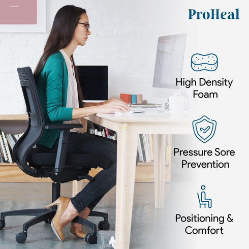 24" 18" 4" Foam Seat and Wheelchair Cushion x x - Comfort and Pressure Relief Seat Cushion for Office Chair - Prevents
