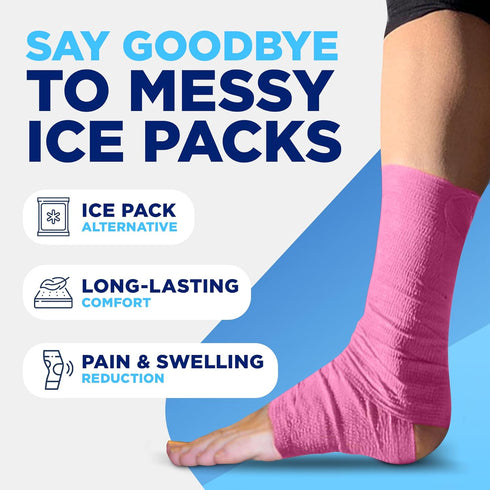 IceeNow Ice Bandage Wrap Tape, Self-Sticking Cold Compress for Pain and Swelling - No Refrigeration Needed