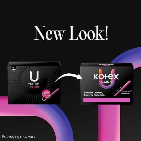 Multipack 90 Count (Packaging U by Kotex Click Compact Tampons, Regular/Super, Unscented, May Vary)