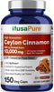 NusaPure Ceylon Cinnamon 20:1 Extract, 500 mg Equivalent to 10,000 mg Per Caps, 150 Veggie Capsules
