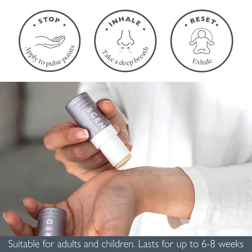 Scentered Sleep Well Balm - Aromatherapy Sleepstick with Lavender & Chamomile, Essential Oil Roll On for Relaxation