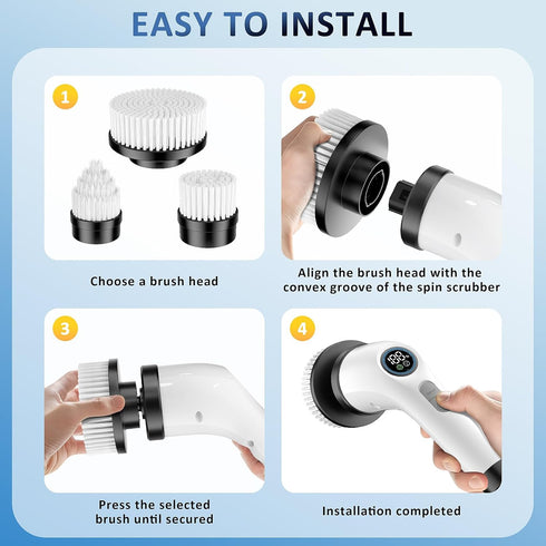 8pcs Electric Spin Scrubber Replacement Brush Heads, Extra Brushes Kit for Bathroom, Kitchen, Car Cleaning
