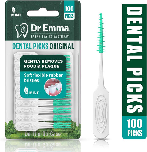 Original Dental Picks, Mint Soft Rubberized Tooth Picks, Easy to Use, 100Ct/Pack, 1 Pack