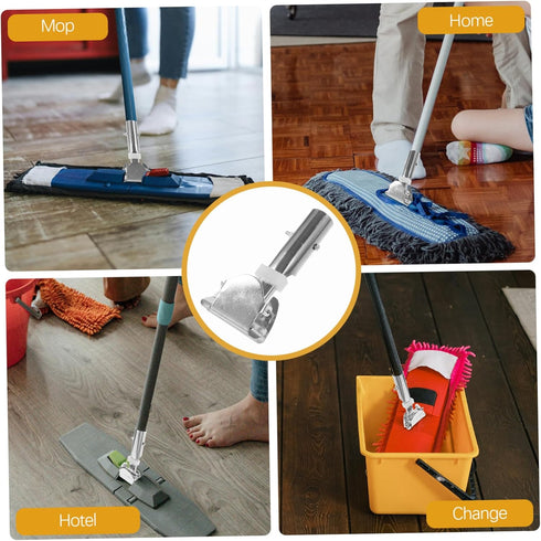 Mop Stick Clip for Floor Cleaning - Replacement Rod Clip for Mop Pole, Stainless Steel Lengthen Mop Head