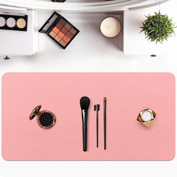 Makeup Mat for Vanity, Waterproof and Dust-Resistant Desk Protection, Ideal for Makeup Tables (15.7"X31.5", Pink)