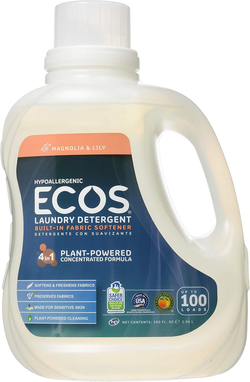Ecos Magnolia and Lilies Ultra Laundry Liquid, 100 Oz