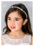 SWEETV Silver Flower Girl Headpiece - Crystal Floral Girls Headband for Wedding, Birthday Party, First Communion