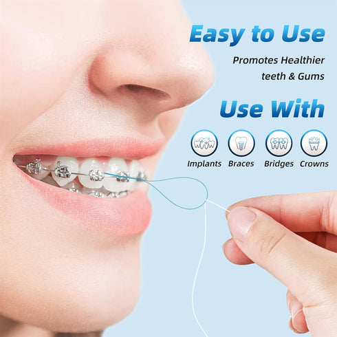 Floss Threaders, Deep Clean Floss for Braces, Bridges, Implants, 200 Count (Pack of 4)