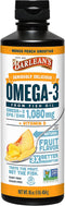 Barlean's Mango Peach Omega 3 Fish Oil Liquid Supplement, 16 oz, Smoothie Flavored