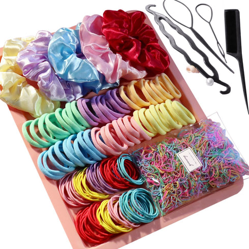 YANRONG 1159PCS Hair Accessories Set for Women - Seamless Ponytail Holders and Variety Hair Scrunchies (Multicolour)
