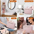 Women's Pink Travel Toiletry Bag - Hanging Makeup Organizer for Accessories and Full-size Containers