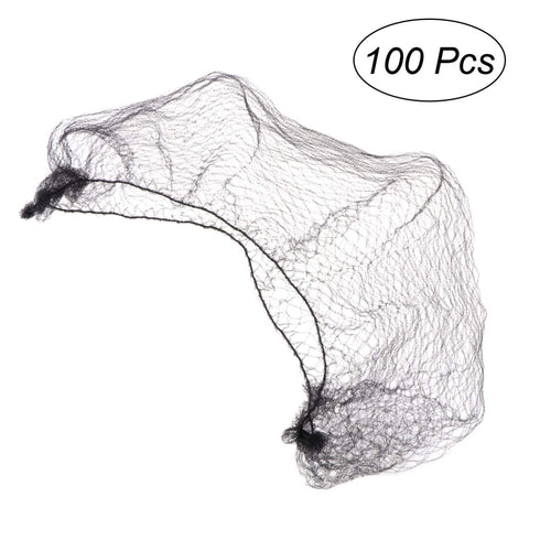Tinksky 100pcs Hair Nets, Invisible Elastic Edge Mesh Dress-up Accessories (Black)