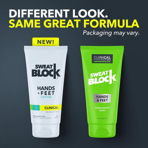 SweatBlock Clinical Strength Antiperspirant Lotion for Hands and Feet - 2 Pack for Excessive Sweating