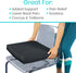 Vive Wheelchair Cushion - Waterproof Seat Pad for Coccyx, Sciatica & Tailbone Pain Relief (20'' x 18'' x 2'')
