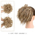 HMD Tousled Updo Messy Bun Hairpiece - Synthetic Ponytail Hair Extension with Elastic Rubber Band