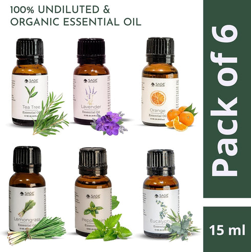 Natural Blend Essential Oil - 6 pcs for Diffusers, Aromatherapy, Candle, Humidif Fragrance, Scents, Gifts | Bath | Skin & Hair - Home, Office, Car