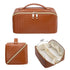 Large Capacity Travel Cosmetic Bag, Waterproof Toiletry Bag, Women Portable Makeup Bag with Handle and Divider
