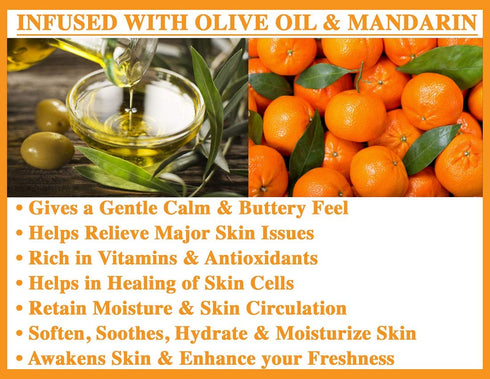 Olivia Care Bath & Body Bar Mandarin Soap 4 Pack Gift Box, Organic, Vegan & Natural, Made in USA