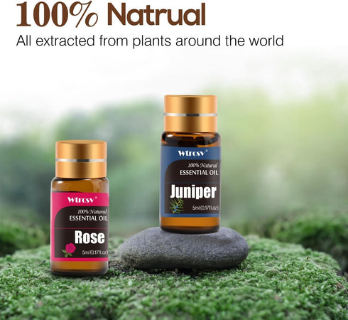 Set 30 Care,30x5 ml Essential Oils Gifts - Unique Scents - Perfect for Diffuser, Humidifier,Aromatherapy, Massage,Skin
