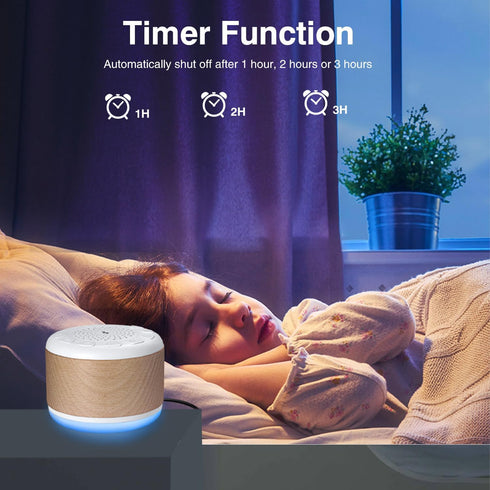 Monerr 24 8 Setting 3.93) Solid Wood White Noise Sound Machine for Baby Adults Kids Sleep Sound Machine with Soothing