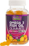 Omega 3 Fish Oil Gummies - 120 Gummies, Extra Strength DHA & EPA for Joint, Heart & Brain Support, Orange Flavor