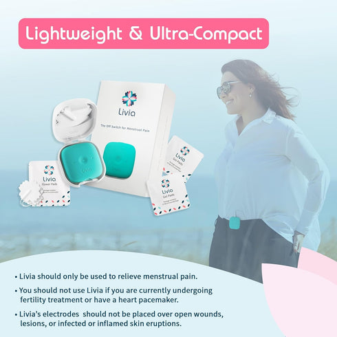 Livia Flower Pads, 1 Set Electrodes - Stick-on Pads for Period Cramps - Requires Livia Portable Device to Deliver Menstrual Pain Relief Support in 30-60 Seconds - Comfortable, Lightweight, Discreet