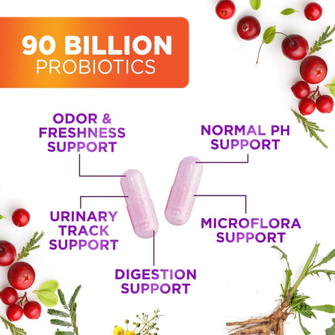 Probiotics for Women with Prebiotics - 90 Billion CFU Women's Probiotic Blend for Digestive & Immune Health Support