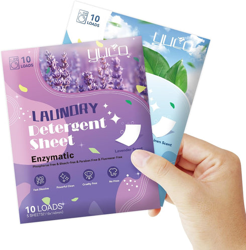 YUCO Travel Pack Laundry Detergent Sheets 2 Pack of 5 Sheet for