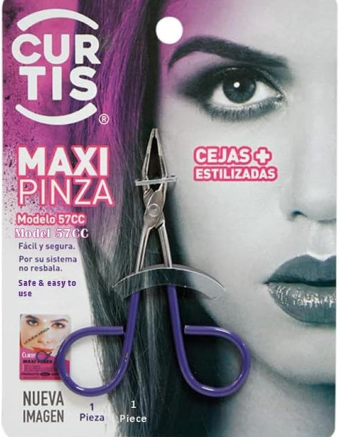 PROFESSIONAL Eyebrow Tweezers with Easy Scissor Handle, Precision Tool for Men/Women, Purple, Made in Mexico