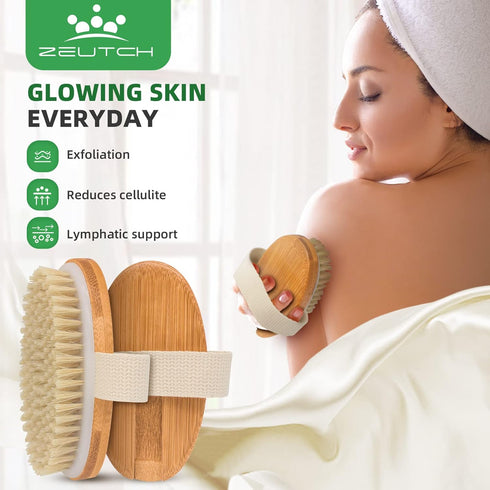 Premium Dry Brushing Body Brush Set, 5 Pack for Lymphatic Drainage & Cellulite Treatment