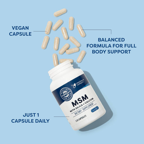 Vimergy MSM with Silica + Calcium Capsules - 120 Servings, Supports Bone Health, Vegan & Paleo Friendly