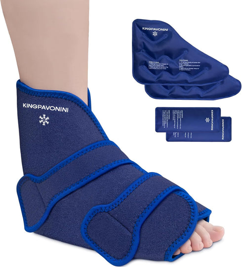 KingPavonini Ankle Foot Ice Pack Wrap for Sprained Ankle and Surgery Recovery,