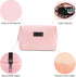 MAANGE 2 Pcs Portable Makeup Bag for Women, Travel Cosmetic Pouch, PU Leather (Pink+Green)