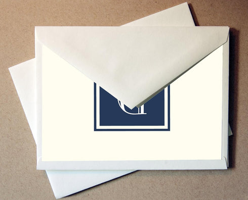 Little Notes by Comptime Monogram Stationery Note Cards - Monogram Thank You Cards (G)