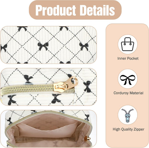 Josojoou Corduroy Sanitary Napkin Storage Bag with Zipper, Cute Period Bag Pouch, Portable Tampon Holder for Purse that