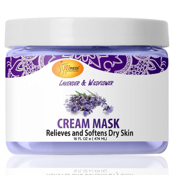 SPA REDI Body and Foot Cream Mask, Lavender and Wildflower, 16 Oz for Hydrating Skin