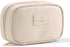 Pocmimut PU Leather Makeup Bag, Open Flat Travel Pouch for Women, Essentials Organizer (Beige)