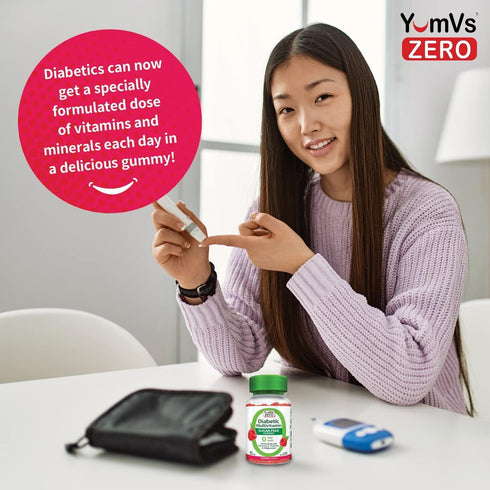 YumVs Multivitamin Gummies, Sugar Free Supplement for Women & Men, Natural Raspberry Flavor Chewables - 60 Count