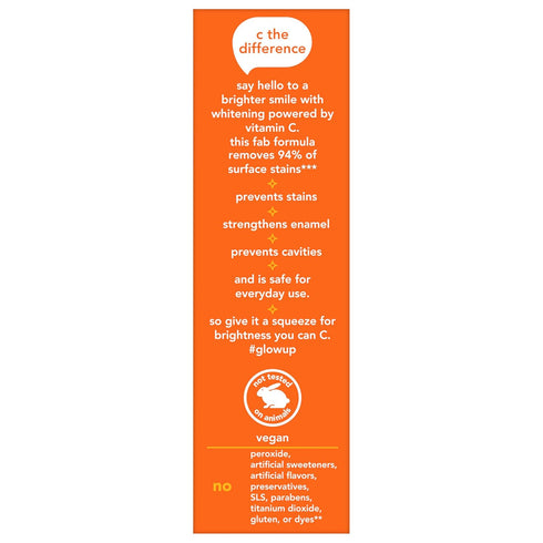 hello Vitamin C Whitening Toothpaste with Fluoride, SLS Free, 4.0 oz (2 Pack)
