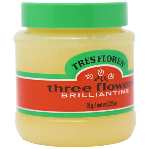 Three Flowers Solid Brilliantine Men Hair Styling Product, 2-Pack, 3.25 Oz Jars