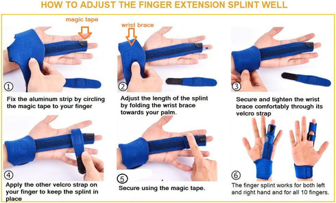 BodyMoves Finger Splint and Extension Splint for Trigger Finger, Aqua Blue