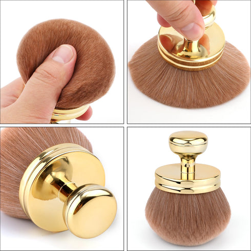Large Oval Self Tanning Brush, Body Makeup Tan Brush with Wide Head, Sunscreen Applicator for Legs Arms Face Body (Gold)