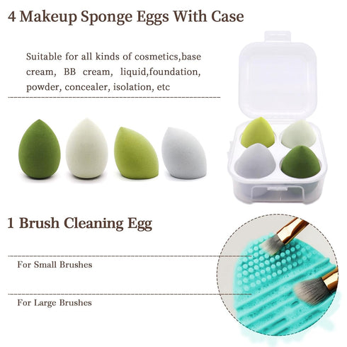 Koccido 22 Pcs Makeup Brushes Kit, Foundation and Eyeshadow Brush Set, Green