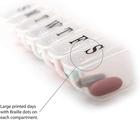 Deke Home Weekly Pill Organizer (2 Pack) - 7 Day Pill Box with Large Compartments, Easy Open, BPA Free, Travel Friendly